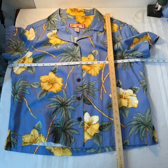 Vintage Caribbean Joe Women’s Hawaiian Shirts L Floral Aloha Tropical Vacation - Picture 11 of 12